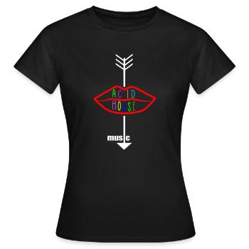 Acid-House-Musik-Logo-Lippe - Frauen T-Shirt - Schwarz - Vorne - AI Model Female 172 dark (172cm)