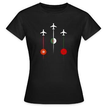 Maghreb united Lignes aériennes - T-shirt Femme - noir - Devant - AI Model Female 172 dark (172cm)
