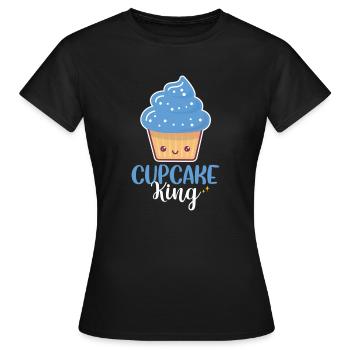Homme Chef Pâtissier Mignon Blue Glaçage Cupcake King - T-shirt Femme - noir - Devant - AI Model Female 172 dark (172cm)