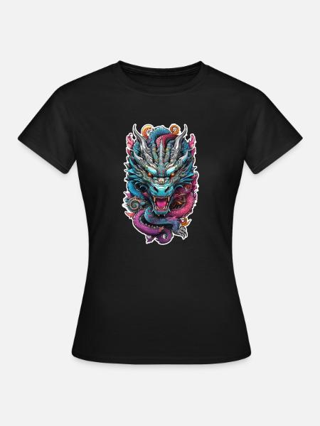 Asiatischer Drache - Japan - Chinesisch - Frauen T-Shirt - Schwarz