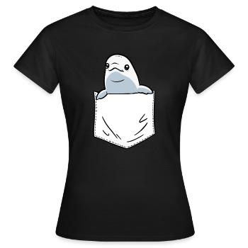 Weißwal Beluga Wal - Frauen T-Shirt - Schwarz - Vorne - AI Model Female 172 dark (172cm)