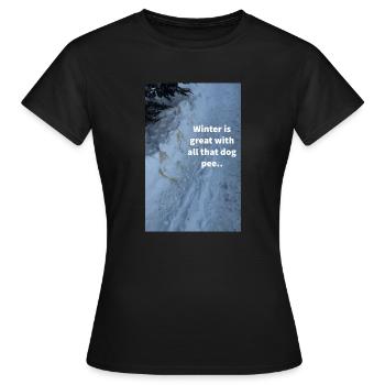 de chien au pays des merveilles d'hiver - T-shirt Femme - noir - Devant - AI Model Female 172 dark (172cm)
