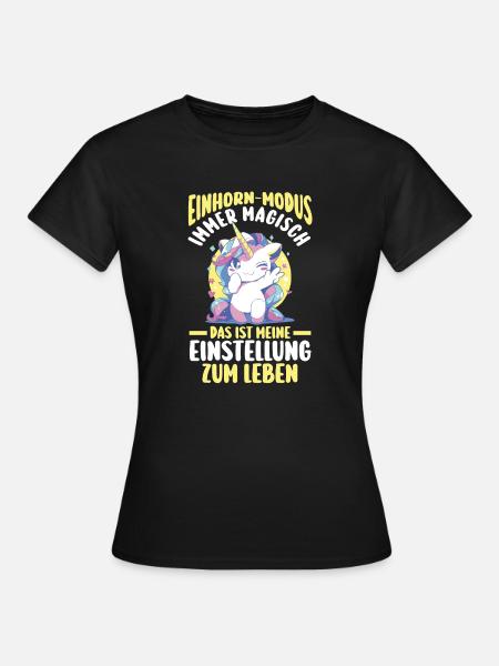 Einhorn - Frauen T-Shirt - Schwarz