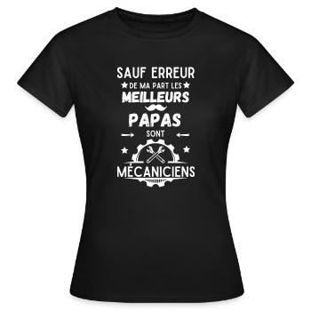 LES MEILLEURS PAPAS SONT MÉCANICIENS - T-shirt Femme - noir - Devant - AI Model Female 172 dark (172cm)