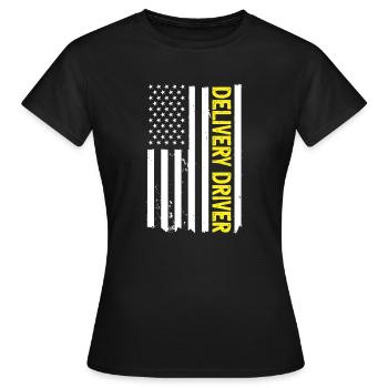 Lieferant Paket Lieferung - Frauen T-Shirt - Schwarz - Vorne - AI Model Female 172 dark (172cm)