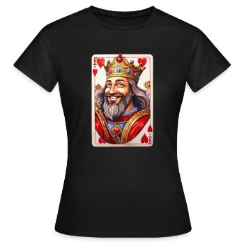 Carte à jouer Heart King - T-shirt Femme - noir - Devant - AI Model Female 172 dark (172cm)