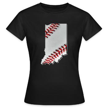 Le vrai baseball dans la carte de l’État de l’Indiana - T-shirt Femme - noir - Devant - AI Model Female 172 dark (172cm)