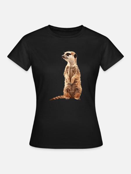 Erdmännchen - Frauen T-Shirt - Schwarz