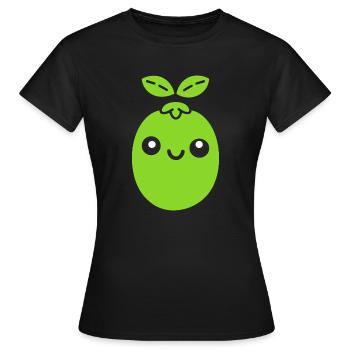 Erbse - Frauen T-Shirt - Schwarz - Vorne - AI Model Female 172 dark (172cm)