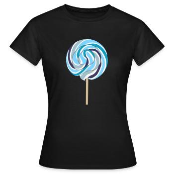 Blauer Lolli mit Stiel - Frauen T-Shirt - Schwarz - Vorne - AI Model Female 172 dark (172cm)
