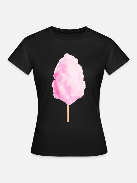Zuckerwatte Rosa Süßigkeiten Jahrmarkt - Frauen T-Shirt - Schwarz