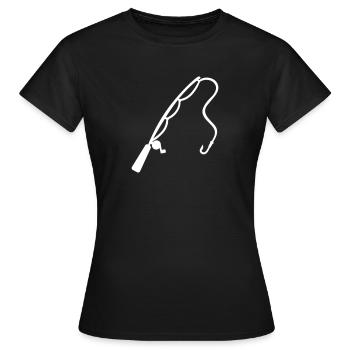 Fishing rod - Women's T-Shirt - black - Front - AI Model Female 172 dark (172cm)