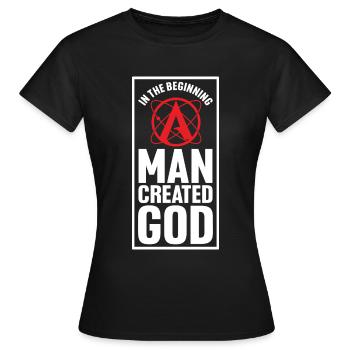 Athéisme Symbole Athée Agnostique Anto Religion - T-shirt Femme - noir - Devant - AI Model Female 172 dark (172cm)