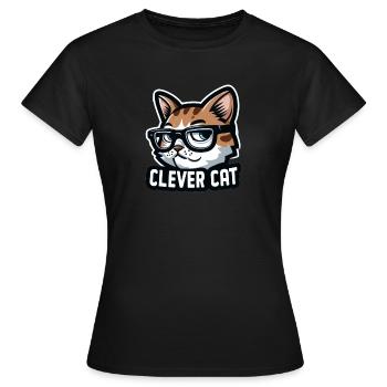 CLEVERE KATZE - Frauen T-Shirt - Schwarz - Vorne - AI Model Female 172 dark (172cm)