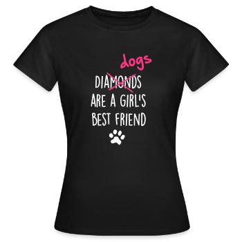 dogs girls best friend - Women's T-Shirt - black - Front - AI Model Female 172 dark (172cm)
