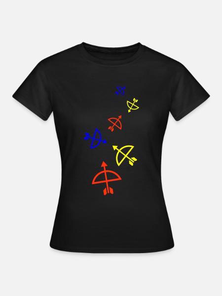Pfeil und Bogen - Frauen T-Shirt - Schwarz