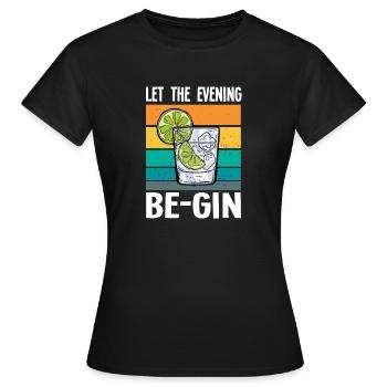 Gin - Gin Cocktail Gin Trinker Cadeau - T-shirt Femme - noir - Devant - AI Model Female 172 dark (172cm)