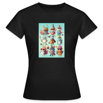 Quirky characters - Women's T-Shirt - black - Front - AI Model Female 172 dark (172cm)