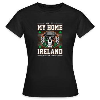 Mon pays d’origine Irlande - T-shirt Femme - noir - Devant - AI Model Female 172 dark (172cm)