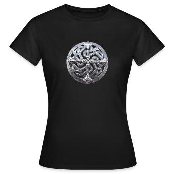 bouclier odin - T-shirt Femme - noir - Devant - AI Model Female 172 dark (172cm)