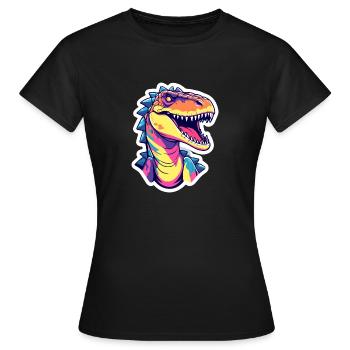 Tyrannosaurus Rex Dinosaure Illustration - T-shirt Femme - noir - Devant - AI Model Female 172 dark (172cm)