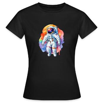 Aquarelle d’astronaute Aquarelle - T-shirt Femme - noir - Devant - AI Model Female 172 dark (172cm)