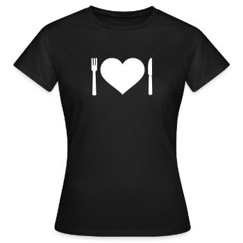 Besteck - Frauen T-Shirt - Schwarz - Vorne - AI Model Female 172 dark (172cm)