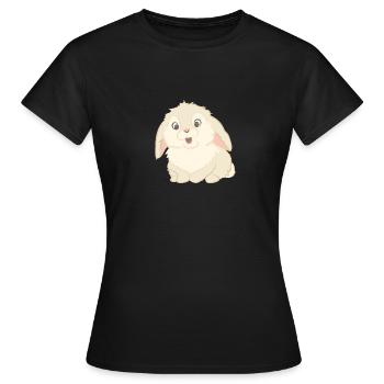 Lapin mignon comme illustration - T-shirt Femme - noir - Devant - AI Model Female 172 dark (172cm)