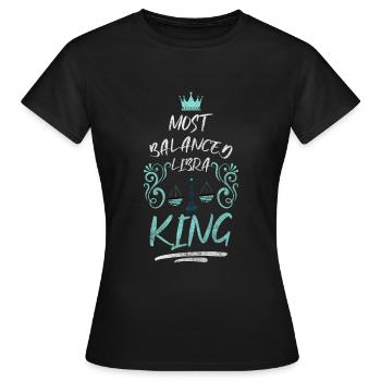 Constellation de la Balance Octobre Superstition - T-shirt Femme - noir - Devant - AI Model Female 172 dark (172cm)