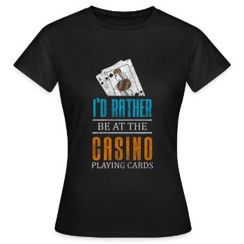 Kartenspiel Karten Pokerface Pokern - Frauen T-Shirt - Schwarz - Vorne - AI Model Female 172 dark (172cm)