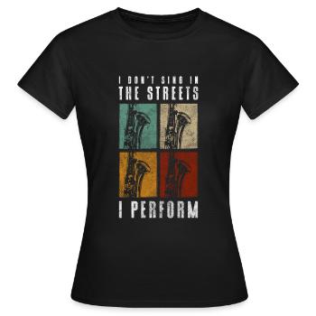 Spectacle de déversements de rue - T-shirt Femme - noir - Devant - AI Model Female 172 dark (172cm)