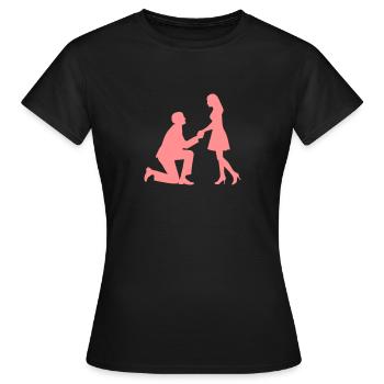 Wedding proposal - Women's T-Shirt - black - Front - AI Model Female 172 dark (172cm)