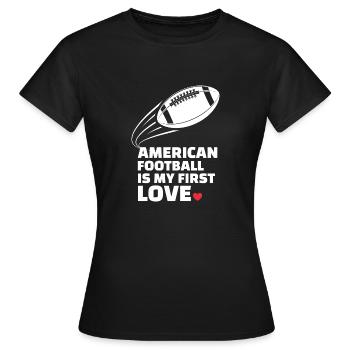 J’adore le football américain élégant - T-shirt Femme - noir - Devant - AI Model Female 172 dark (172cm)