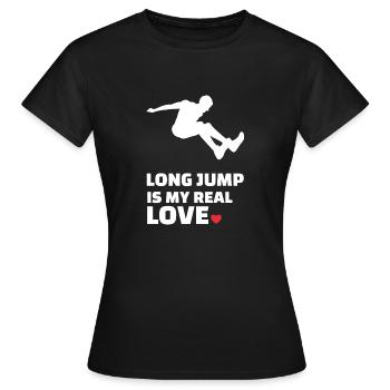 Ich Liebe Weitsprung - Frauen T-Shirt - Schwarz - Vorne - AI Model Female 172 dark (172cm)