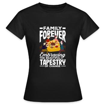 La famille embrasse pour toujours la belle tapisserie - T-shirt Femme - noir - Devant - AI Model Female 172 dark (172cm)