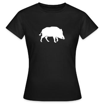 Wildschwein - Frauen T-Shirt - Schwarz - Vorne - AI Model Female 172 dark (172cm)