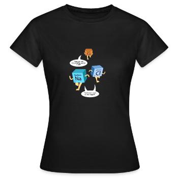 Tableau périodique Gag chimie - T-shirt Femme - noir - Devant - AI Model Female 172 dark (172cm)