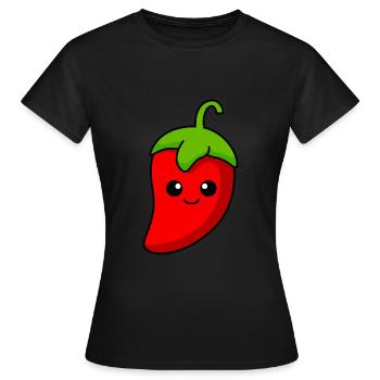 Chilli Comic - Frauen T-Shirt - Schwarz - Vorne - AI Model Female 172 dark (172cm)