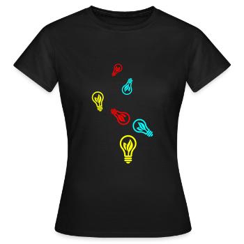 Light bulb icon - Women's T-Shirt - black - Front - AI Model Female 172 dark (172cm)