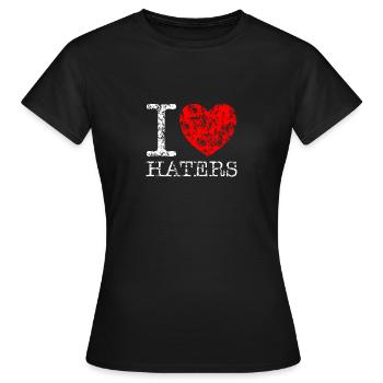 I LOVE HATERS Grunge Style - Frauen T-Shirt - Schwarz - Vorne - AI Model Female 172 dark (172cm)