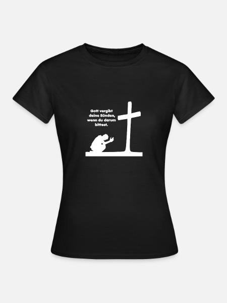 Vergebung Jesus Christus - Frauen T-Shirt - Schwarz