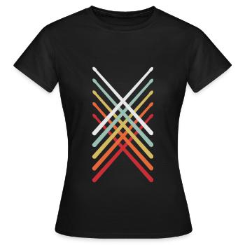 Drumsticks - Frauen T-Shirt - Schwarz - Vorne - AI Model Female 172 dark (172cm)