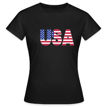 USA - Frauen T-Shirt - Schwarz - Vorne - AI Model Female 172 dark (172cm)