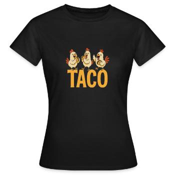 Drei Süße Hühnchen essen Taco - Frauen T-Shirt - Schwarz - Vorne - AI Model Female 172 dark (172cm)