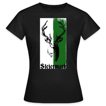 Steiermark - Frauen T-Shirt - Schwarz - Vorne - AI Model Female 172 dark (172cm)