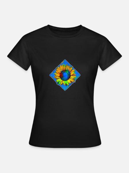 Sonnenblume - Frauen T-Shirt - Schwarz