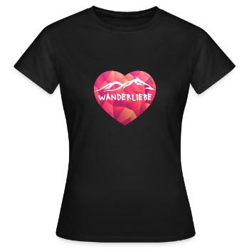 Wanderliebe Wandern Trekking Alpen Berge <3 - Frauen T-Shirt - Schwarz - Vorne - AI Model Female 172 dark (172cm)