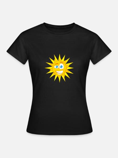 Sonne Sommer Sonnenstrahlen - Frauen T-Shirt - Schwarz