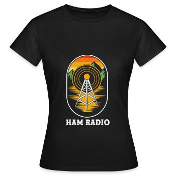 Amateur Radio Radio - Women's T-Shirt - black - Front - AI Model Female 172 dark (172cm)