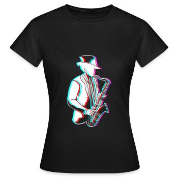 Saxophoniste saxophoniste - T-shirt Femme - noir - Devant - AI Model Female 172 dark (172cm)